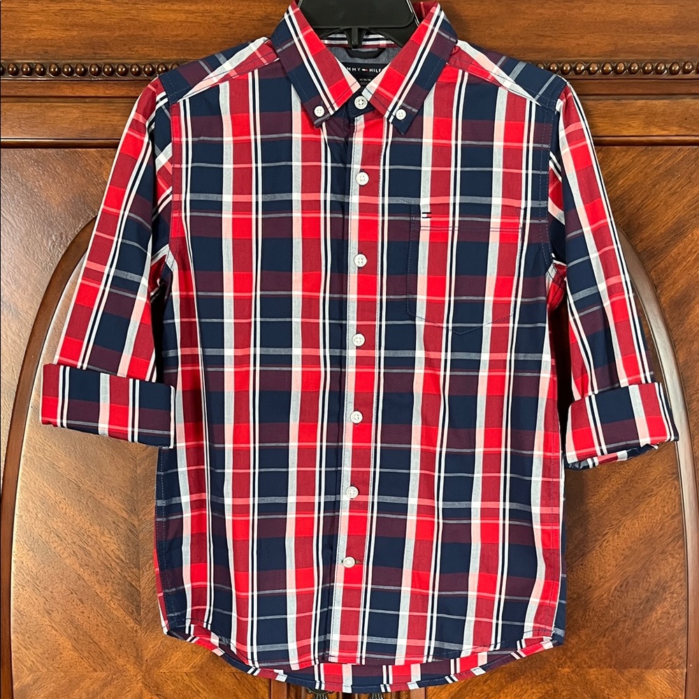 Boy’s Tommy Hilfiger Red and Blue Checkered Shirt